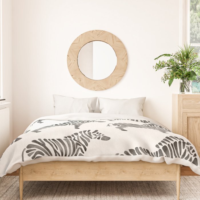 Zebras - Black & White Palette Duvet Cover Gallery Image 3