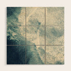 Ice Blue Surf - Aerial Ocean Sea Photography Wood Wall Art Gallery Image 1