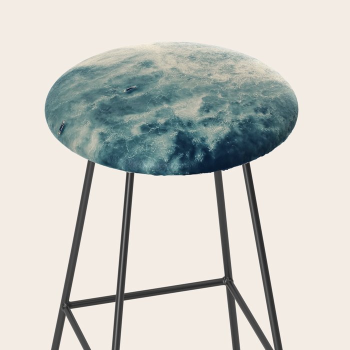 Ice Blue Surf - Aerial Ocean Sea Photography Stool Gallery Image 2