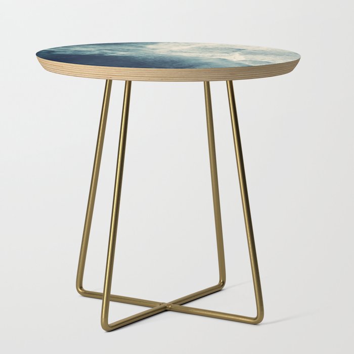 Ice Blue Surf - Aerial Ocean Sea Photography Side Table Gallery Image 1