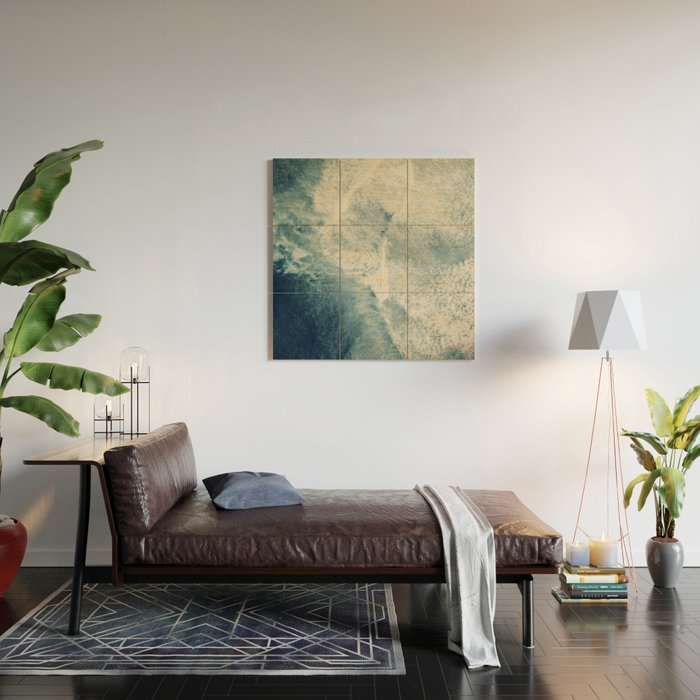 Ice Blue Surf - Aerial Ocean Sea Photography Wood Wall Art Gallery Image 2