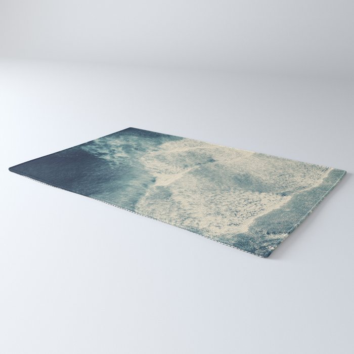 Ice Blue Surf - Aerial Ocean Sea Photography Rug Gallery Image 3
