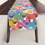 Colored Pugs Pattern - no1 Table Runner Gallery Image 1