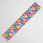 Colored Pugs Pattern - no1 Table Runner Gallery Image 3