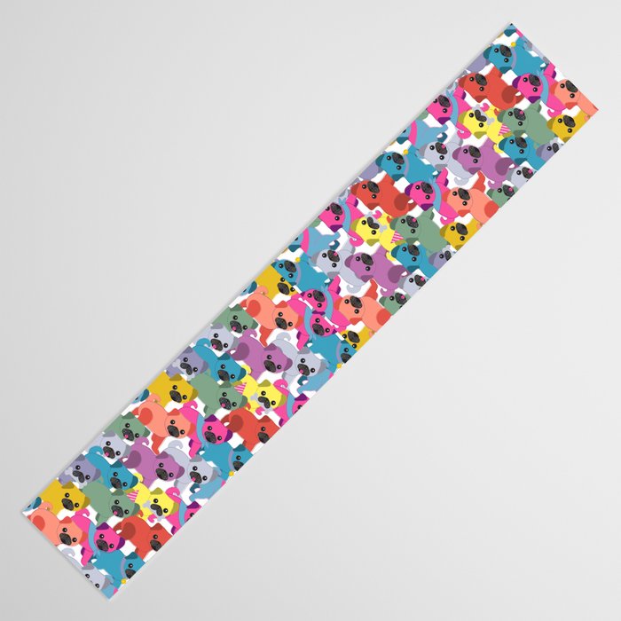 Colored Pugs Pattern - no1 Table Runner Gallery Image 3