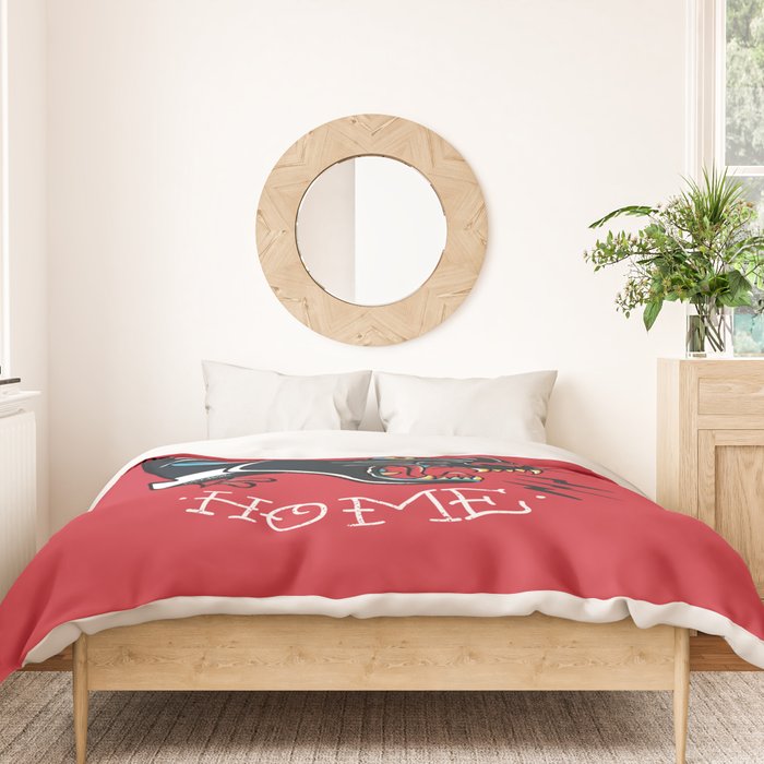 Stay Home Panther Tattoo Duvet Cover Gallery Image 3