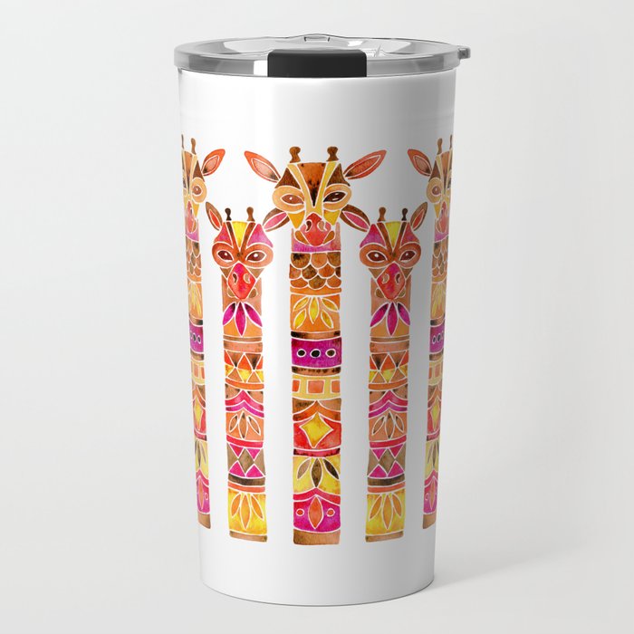 Giraffes - Fiery Palette Travel Mug Gallery Image 1