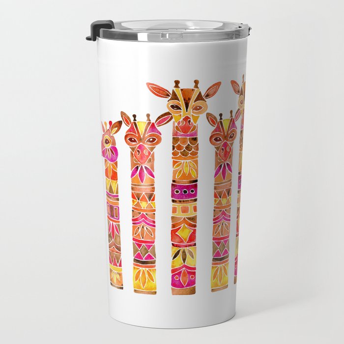 Giraffes - Fiery Palette Travel Mug Gallery Image 3
