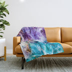 Multicolor quartz texture Throw Blanket Gallery Image 1