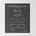 Baseball Patent - Black Throw Blanket Gallery Image 2