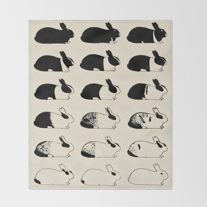 Studies of heredity in rabbits- William E.Castle - 1919 Cute Bunny Pattern Throw Blanket Gallery Image 2