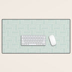 Mudcloth Doodle Squares . Soft Aqua Desk Mat Gallery Image 1