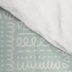 Mudcloth Doodle Squares . Soft Aqua Comforter Gallery Image 4
