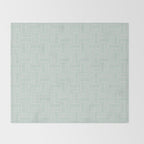 Mudcloth Doodle Squares . Soft Aqua Throw Blanket Gallery Image 2