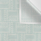 Mudcloth Doodle Squares . Soft Aqua Wall Tapestry Gallery Image 3