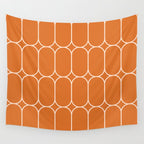 Mod Pods Retro Geo Pattern in Burnt Orange Wall Tapestry Gallery Image 4