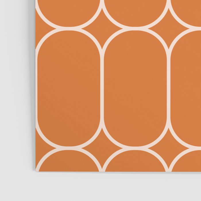Mod Pods Retro Geo Pattern in Burnt Orange Poster Gallery Image 3