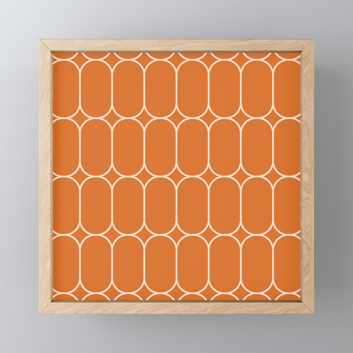 Mod Pods Retro Geo Pattern in Burnt Orange Mini Art Print Gallery Image 1