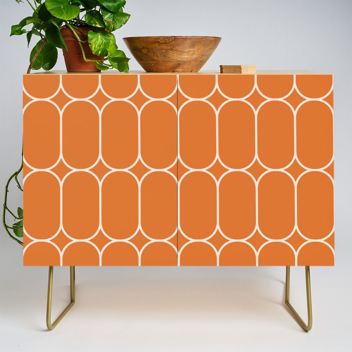 Mod Pods Retro Geo Pattern in Burnt Orange Credenza Gallery Image 1