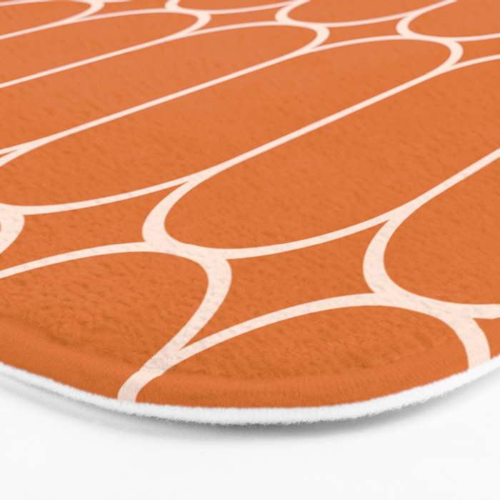 Mod Pods Retro Geo Pattern in Burnt Orange Bath Mat Gallery Image 3