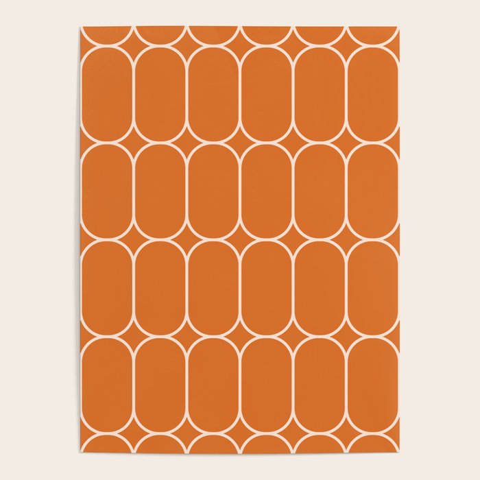 Mod Pods Retro Geo Pattern in Burnt Orange Poster Gallery Image 4