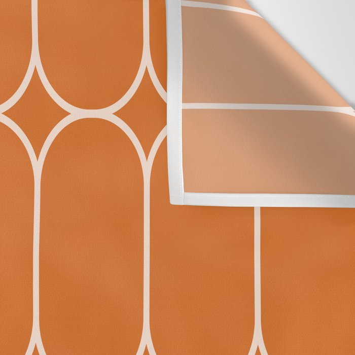 Mod Pods Retro Geo Pattern in Burnt Orange Wall Tapestry Gallery Image 3
