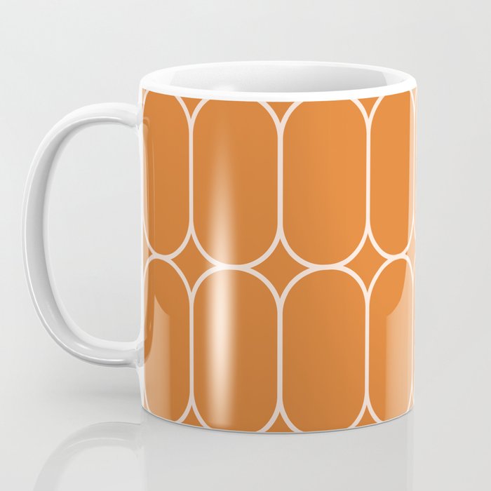Mod Pods Retro Geo Pattern in Burnt Orange Coffee Mug Gallery Image 3