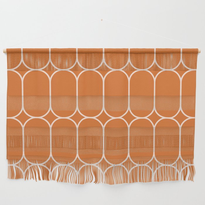 Mod Pods Retro Geo Pattern in Burnt Orange Wall Hanging Gallery Image 1