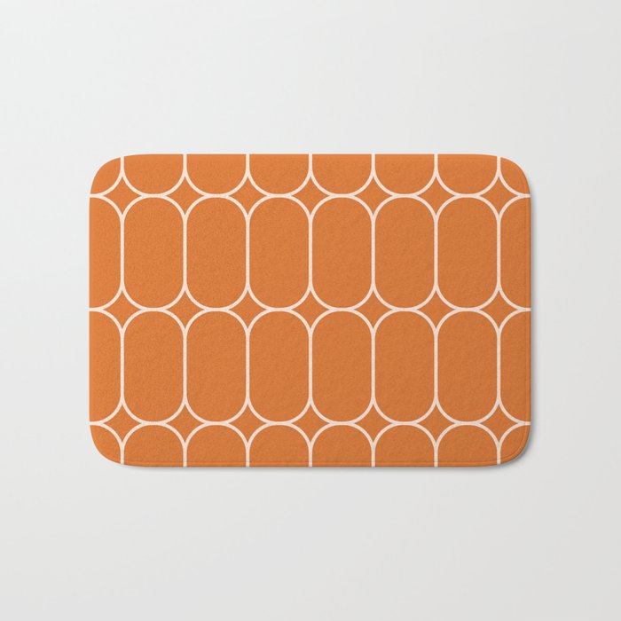 Mod Pods Retro Geo Pattern in Burnt Orange Bath Mat Gallery Image 1