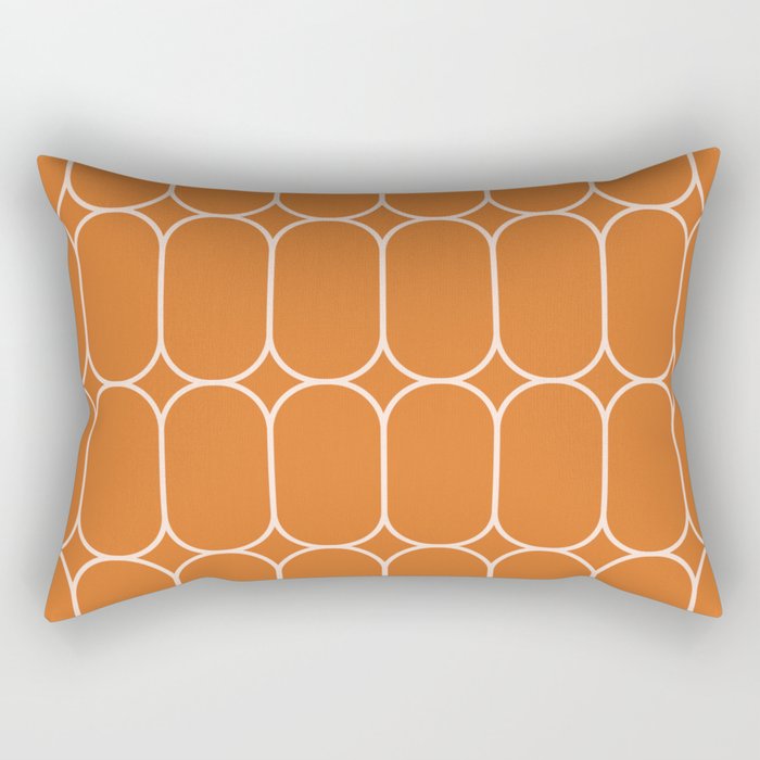 Mod Pods Retro Geo Pattern in Burnt Orange Rectangular Pillow Gallery Image 2