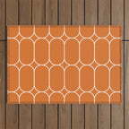 Mod Pods Retro Geo Pattern in Burnt Orange Outdoor Rug Gallery Image 1