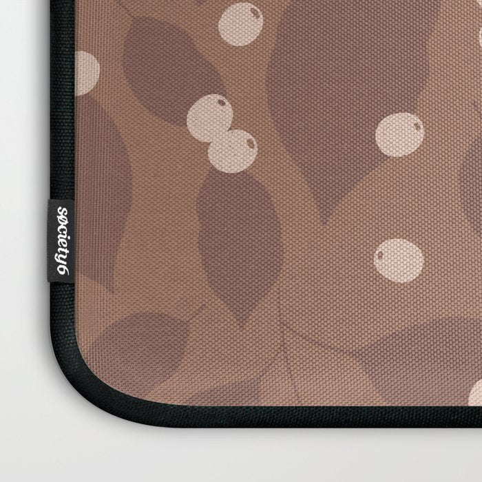 Coffee Leaves and Berries - Mocha Mousse Laptop Sleeve Gallery Image 3