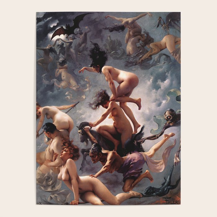 Luis Ricardo Falero - Witches going to their Sabbath 1878 Poster Gallery Image 4