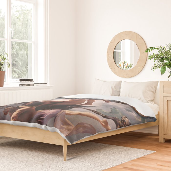 Luis Ricardo Falero - Witches going to their Sabbath 1878 Duvet Cover Gallery Image 2