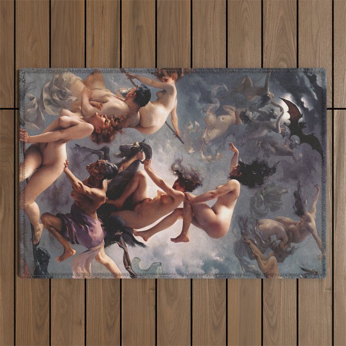 Luis Ricardo Falero - Witches going to their Sabbath 1878 Outdoor Rug Gallery Image 1