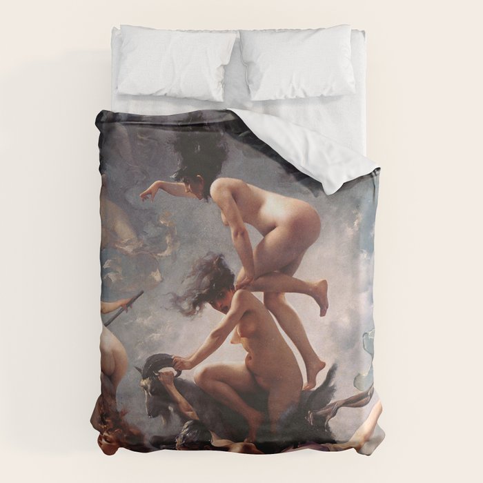 Luis Ricardo Falero - Witches going to their Sabbath 1878 Duvet Cover Gallery Image 1