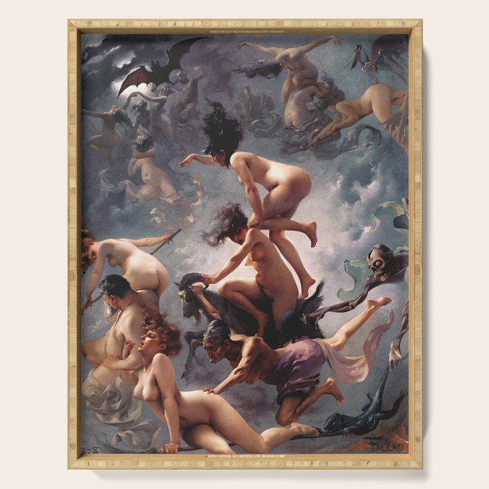 Luis Ricardo Falero - Witches going to their Sabbath 1878 Serving Tray Gallery Image 1