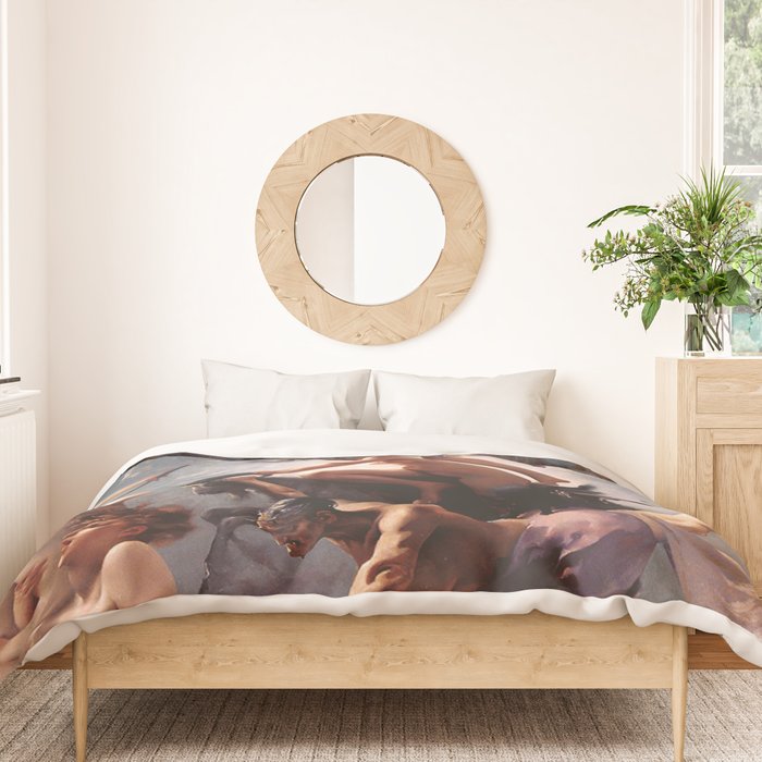 Luis Ricardo Falero - Witches going to their Sabbath 1878 Duvet Cover Gallery Image 3