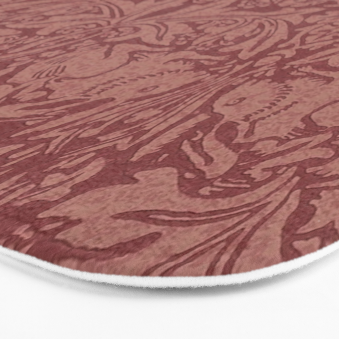 William Morris Brer Rabbit Brick Red Vintage Pattern Bath Mat Gallery Image 3