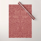 William Morris Brer Rabbit Brick Red Vintage Pattern Wrapping Paper Gallery Image 1