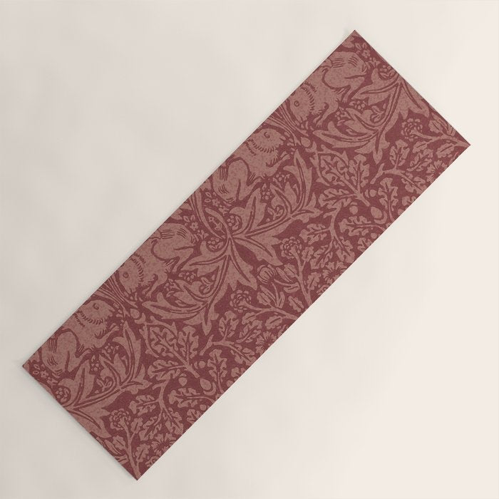 William Morris Brer Rabbit Brick Red Vintage Pattern Yoga Mat Gallery Image 1