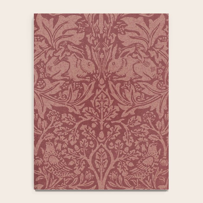 William Morris Brer Rabbit Brick Red Vintage Pattern Notebook Gallery Image 4