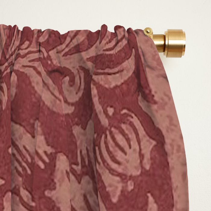 William Morris Brer Rabbit Brick Red Vintage Pattern Window Curtain Gallery Image 2