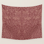 William Morris Brer Rabbit Brick Red Vintage Pattern Wall Tapestry Gallery Image 4