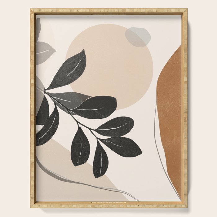 Abstract Art /Minimal Plant 22 Serving Tray Gallery Image 1