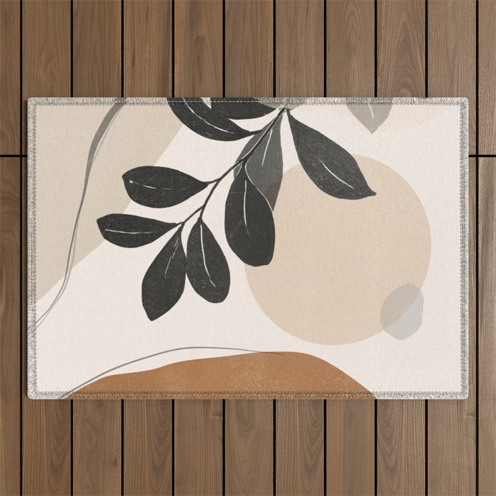 Abstract Art /Minimal Plant 22 Outdoor Rug Gallery Image 1