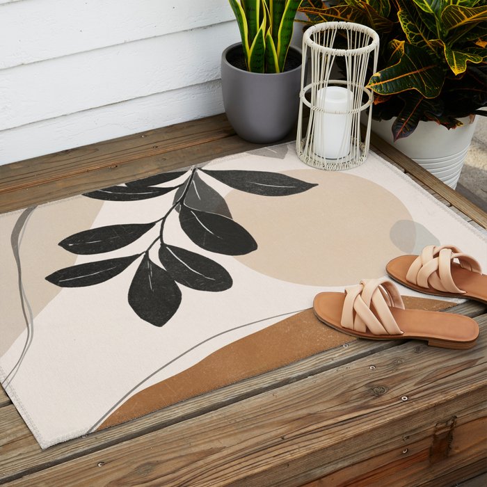 Abstract Art /Minimal Plant 22 Outdoor Rug Gallery Image 2