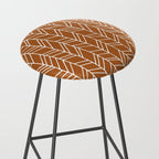 Rustic Herringbone in Clay Terracotta Stool Gallery Image 2