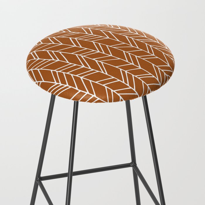 Rustic Herringbone in Clay Terracotta Stool Gallery Image 2