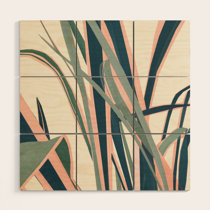 Colorful Plant Wood Wall Art Gallery Image 1